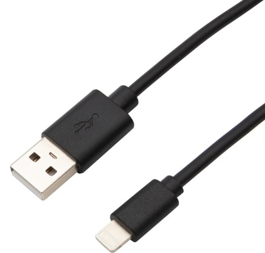 Кабель REXANT 18-7050 USB-A – Lightning для Apple, 2,1A, 1м, ПВХ, черный - изображение 2