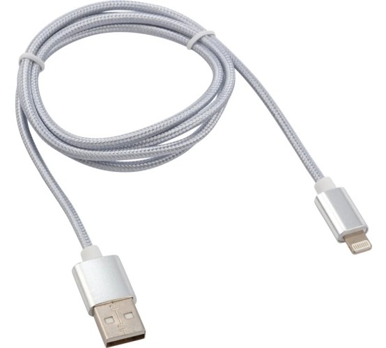 Кабель REXANT 18-7051 USB-A – Lightning для Apple, 2,1A, 1м, в серебрист
