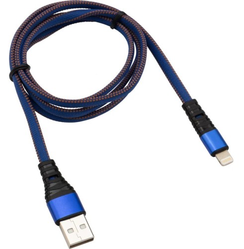 Кабель REXANT 18-7053 USB-A – Lightning для Apple, 2,4A, 1м, в синей ней