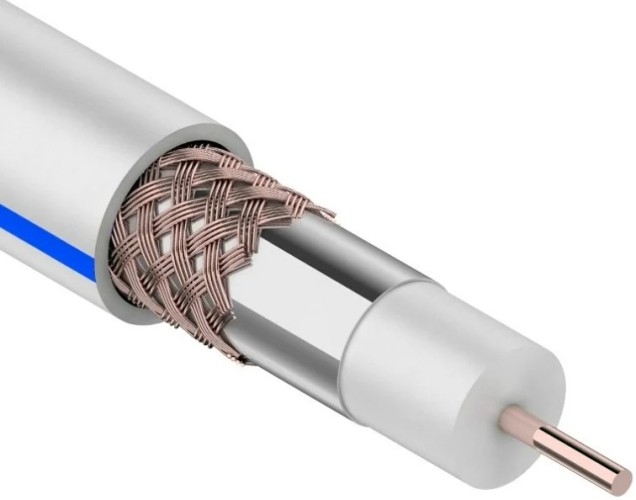 Кабель REXANT DG 113 Cu/Al/Cu (1,13мм/64х0,12мм) 100м, белый 01-2471