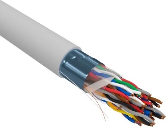 Кабель REXANT F/UTP, CAT 5е, PVC 25x2x0,48мм, внутренний, серый 01-1201-R