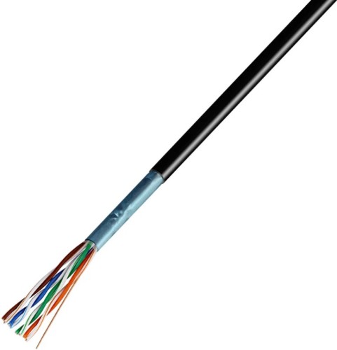 Кабель REXANT F/UTP, CAT 5e, ZH нг(A)-HF, 4PR, 24AWG внешний, черный, 305м 01-0165