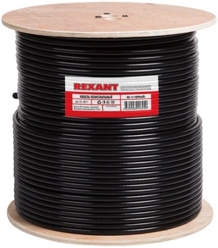 Кабель REXANT RG-11U (75 Oм), CCS/Al/Al (1,63/Al/96х0,12мм) 83% 305м, ч 01-3011 - изображение 2