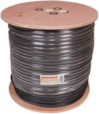 Кабель REXANT RG-11U (75 Oм), CCS/Al/Al (1,63/Al/96х0,12мм) 83% + трос  01-3021 - изображение 2