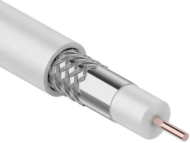 Кабель REXANT RG-6U (75 Oм) CCS/Al/Al (1,02/Al/48х0,12мм) 64% белый, 100м 01-2201