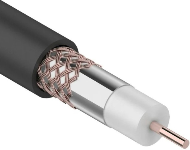 Кабель REXANT RG-6U (75 Oм) Cu/Al/Cu (1,0/Al/48х0,12мм) 64%, бух. 305м 01-2232