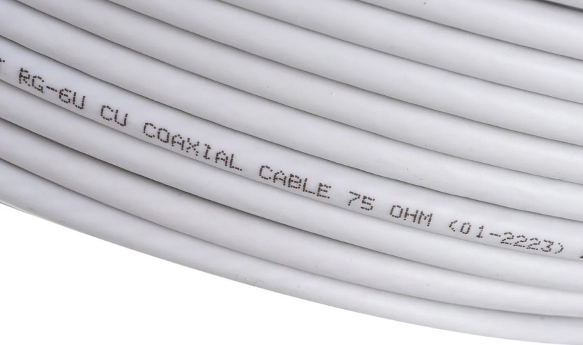 Кабель REXANT RG-6U (75 Oм) Cu/Al/Cu (1,0/Al/64х0,12мм) 75%, бух. 100м 01-2223 - изображение 4