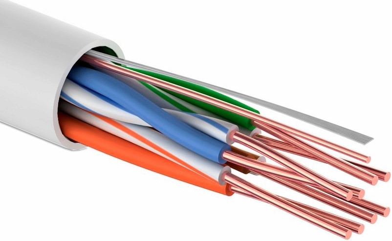 Кабель REXANT U/UTP, CAT 5e, PVC 4x2x0,50 мм, 24AWG внутренний, серый 01-0043