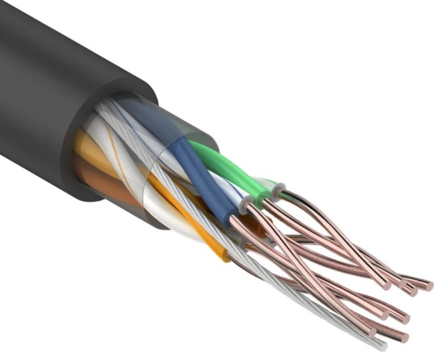 Кабель REXANT U/UTP, CAT 5e, ZH нг(A)-HF (LSZH), 4х2х0,50мм, 24AWG внешний, черный 01-0065