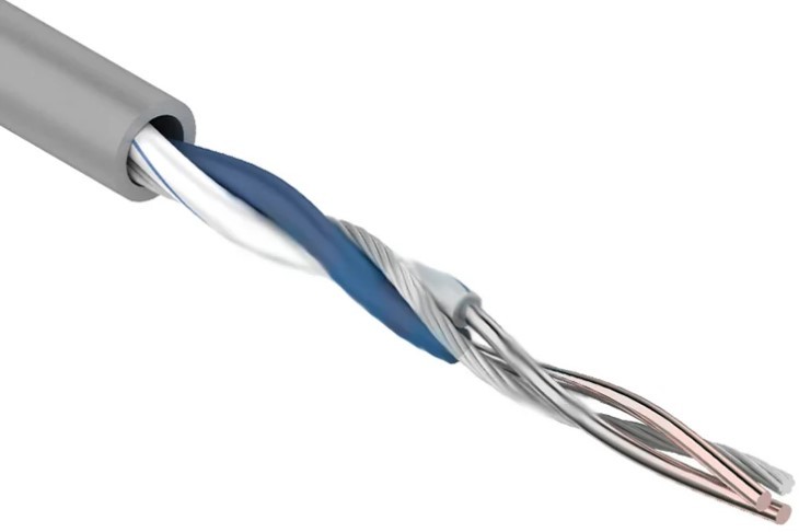 Кабель REXANT U/UTP, CAT 6, PVC 1х2х0,50 мм, 24AWG, внутренний, серый 01-0002