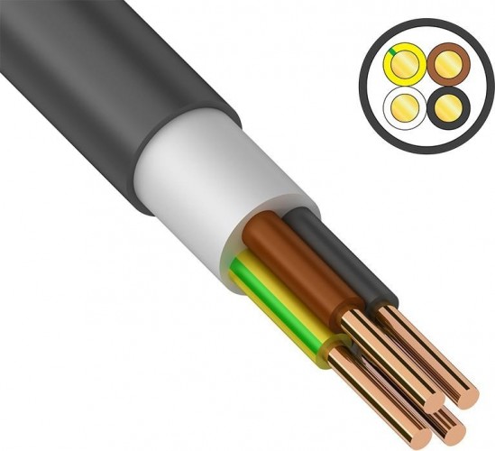 Кабель REXANT ВВГ силовой медный ввгнг(а) 4x4 мм2, длина 10 метров 01-8183-10