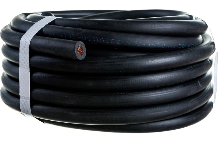 Кабель сварочный REXANT 01-8412-10 гибкий КГтп-ХЛ 1х25 мм², длина 10 м (ТОП-1)