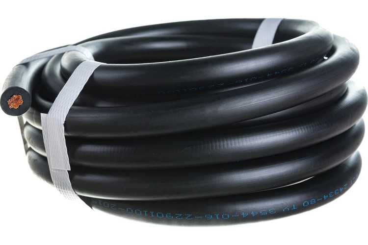 Кабель сварочный REXANT 01-8412-5 гибкий КГтп-ХЛ 1х25 мм², длина 5 м (ТОП-3)