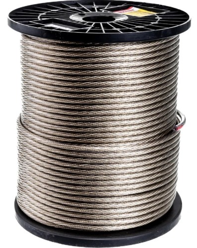 Канат стальной в ПВХ оплетке REXANT 09-5260 d= 6,0мм, прозрачный (бухта 150м)