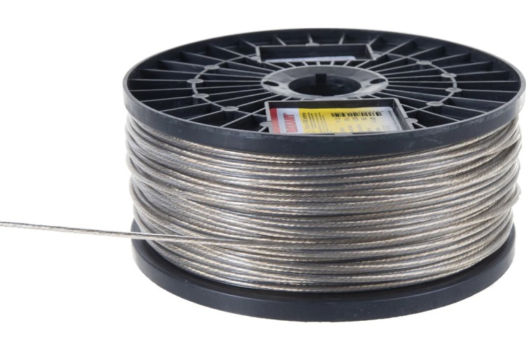 Канат стальной в ПВХ оплетке REXANT 09-5330 d= 3,0мм, прозрачный (бухта 200м)