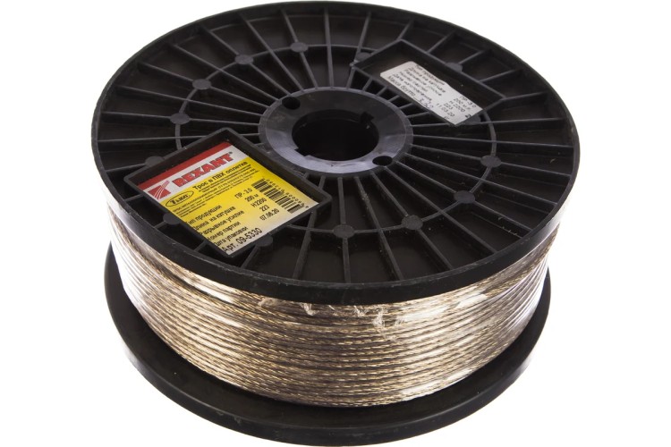 Канат стальной в ПВХ оплетке REXANT 09-5330 d= 3,0мм, прозрачный (бухта 200м) - изображение 2