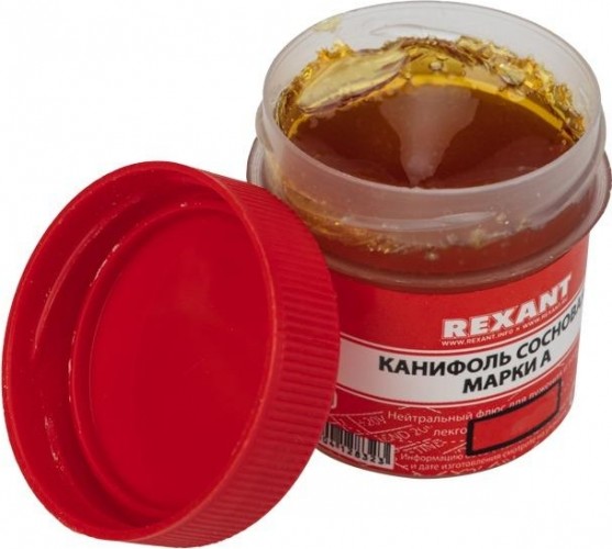 Канифоль REXANT ПР3710-1 сосновая флюс нейтральный, марка а, 20 г 09-3710-1 - изображение 2