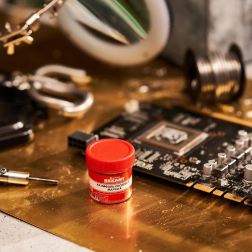 Канифоль REXANT ПР3710-1 сосновая флюс нейтральный, марка а, 20 г 09-3710-1 - изображение 4