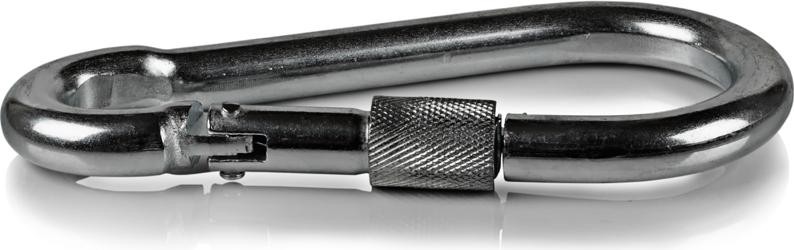 Карабин   9 мм DIN 5299D стальной с фиксатором 00002407