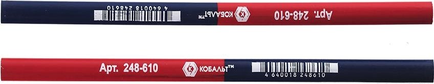 Карандаш малярный Кобальт 248-610 2-хцветный, красный/синий 180 мм