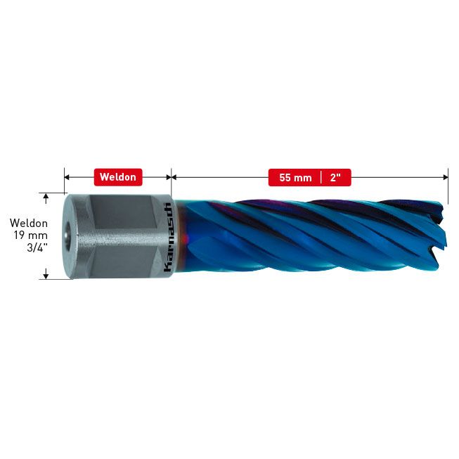Сверло корончатое Karnasch BLUE-LINE 19x55 арт. 20.1313-19 - изображение 2