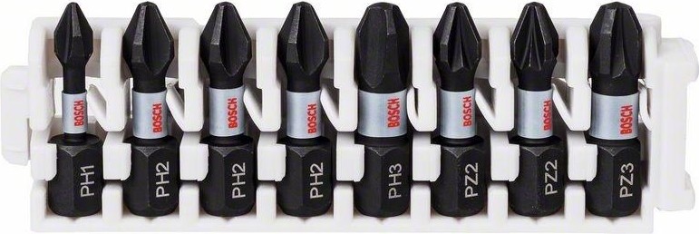Касета бит  BOSCH Pick and Click IMPACT 25 мм 8 предметов PH1,PH2,PH3,PZ2,PZ3 2608522323
