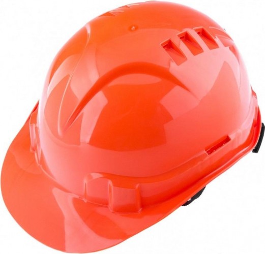 Каска защитная с храповым механизмом СИБРТЕХ оранжевая 89108