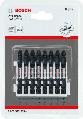 Кассета бит  BOSCH Pick and Click IMPACT 65 мм 8 предметов PH2/PZ2 2608522333 - изображение 2