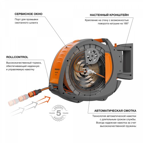 Катушка DAEWOO DWR 3060 автоматическая со шлангом Auto Reel x35 - изображение 2