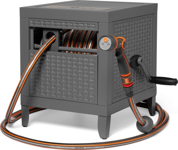 Катушка для шланга DAEWOO DWR 6130 металлическая + шланг 30м и набор для полива