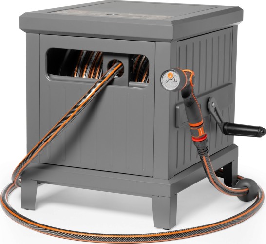 Катушка для шланга DAEWOO DWR 6145 металлическая + шланг 45м и набор для полива