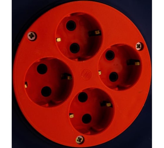 Катушка GLANZEN EL-00-240Z без провода 4 гнезда, с заземлением, Ф240мм - изображение 4