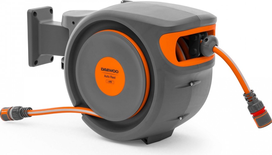 Катушка со шлангом DAEWOO DWR 3015 Auto Reel x15 с пистолетом и коннекторами - изображение 3