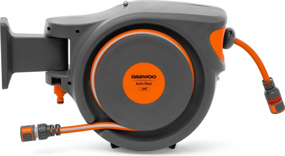 Катушка со шлангом DAEWOO DWR 3015 Auto Reel x15 с пистолетом и коннекторами - изображение 5