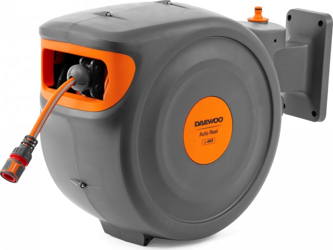 Катушка со шлангом DAEWOO DWR 3040 Auto Reel x40 с пистолетом и коннекторами