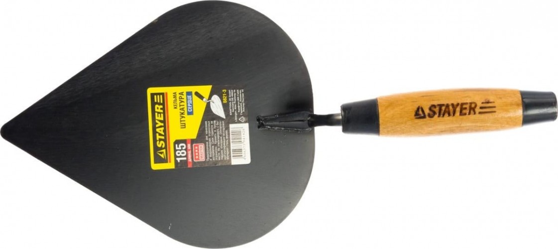 Кельма штукатура STAYER КШ сердце, деревянная усиленная ручка 0821-3 0821-3 - изображение 2