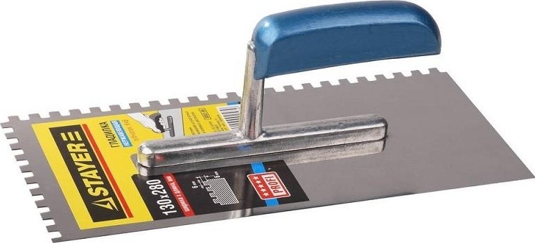 Кельма STAYER Profi 130х280 мм, 6х6 мм, гладилка штукатурная зубчатая  0802-06