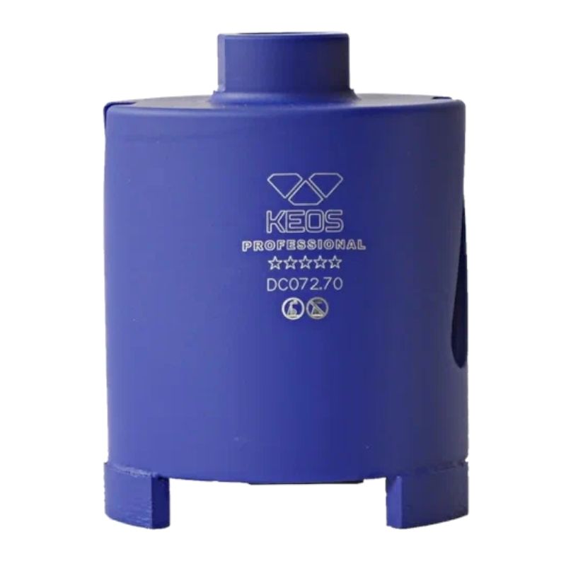 Алмазная коронка по бетону KEOS (сухой рез) М16 72/70 мм в комплекте с переходником для коронок M16-SDS+ - изображение 3