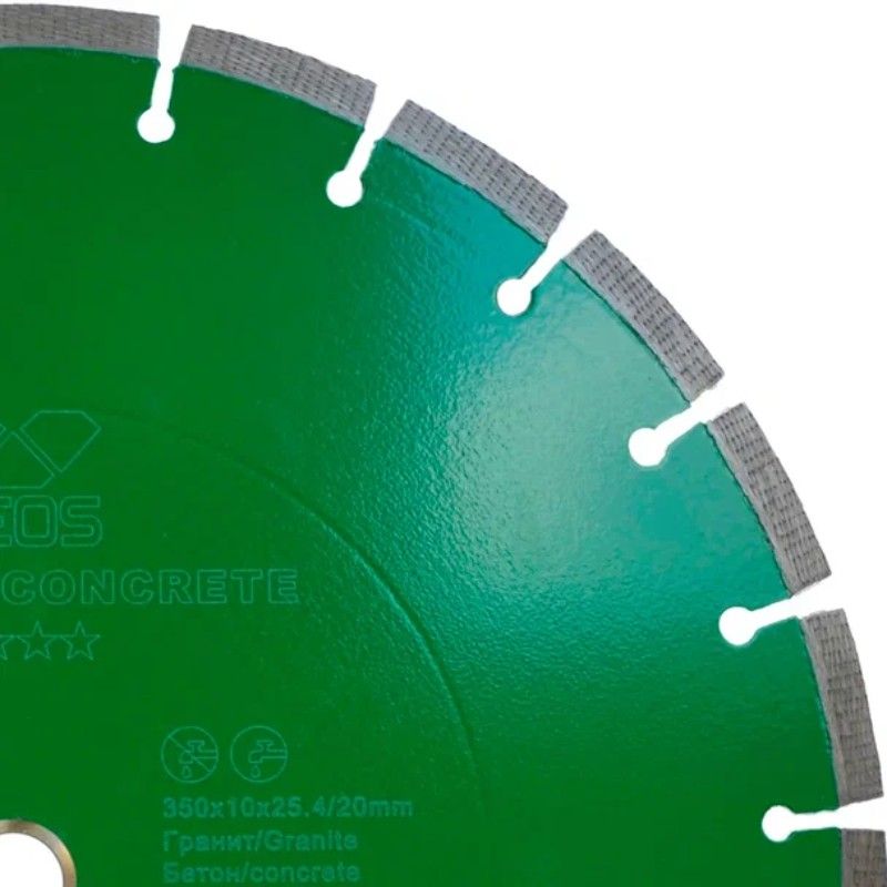 Диск алмазный KEOS GRANITE равноудаленный сегментный (гранит\бетон) 350мм/25.4/20 - изображение 4