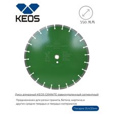 Диск алмазный KEOS GRANITE равноудаленный сегментный (гранит\бетон) 350мм/25.4/20 - изображение 8