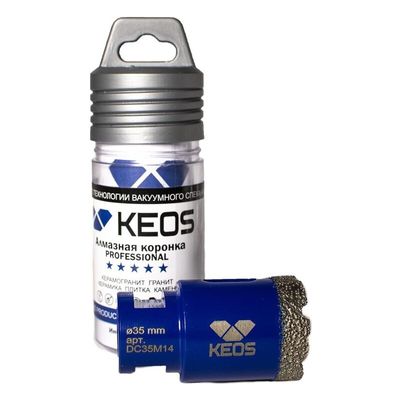 Коронка алмазная по керамограниту KEOS PRO 6 мм M14 с воском - изображение 7