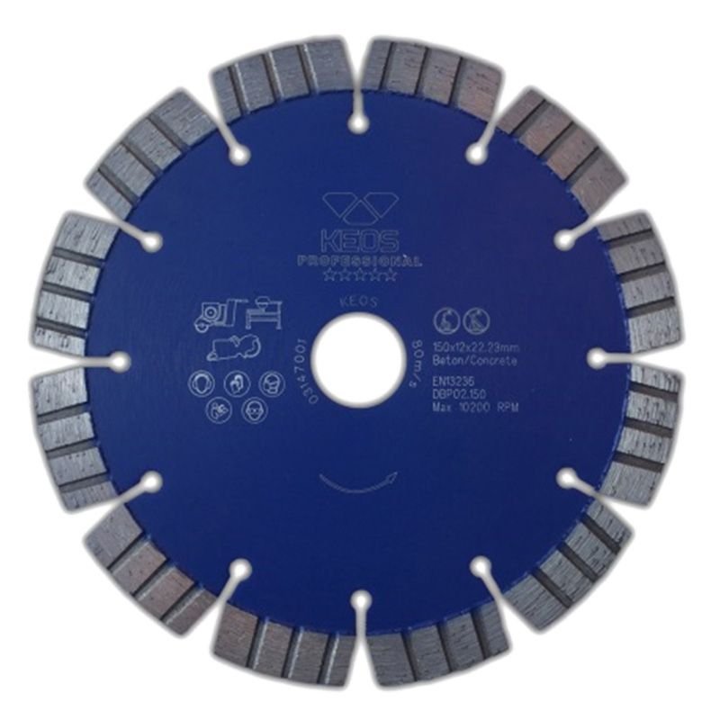 Диск алмазный по бетону KEOS Professional 150x22,23 мм (лазерная сварка Премиум)