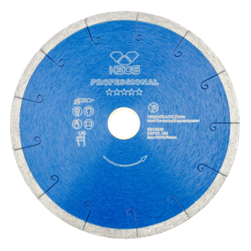 Диск алмазный сплошной (керамогранит) KEOS Professional 180x25,4x22,23 мм