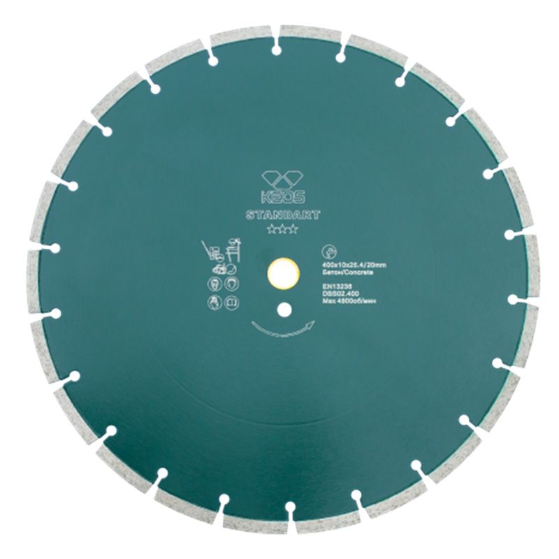 Диск алмазный сегментный (бетон) KEOS Standart 400x25,4x20 мм (лазерная сварка)