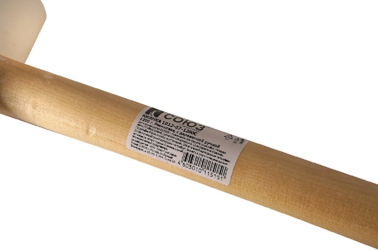 Киянка СОЮЗ 1012-07-1200С распорн деревян. рукоятка d90 мм, бел. резина - изображение 3