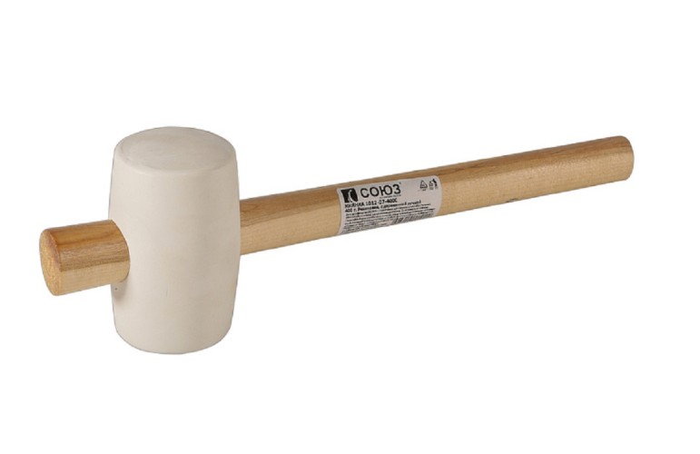 Киянка СОЮЗ 1012-07-400С 400гр, распорная деревян. рукоятка d55 мм, бел. ре