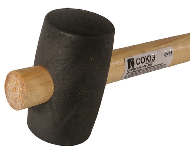 Киянка СОЮЗ 1012-08-300С 300гр, распорная деревян. рукоятка d50 мм, чер рез - изображение 2