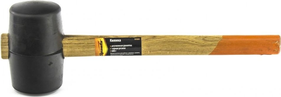 Киянка Sparta 680 г резиновая, , черная резина, деревянная рукоят 111555