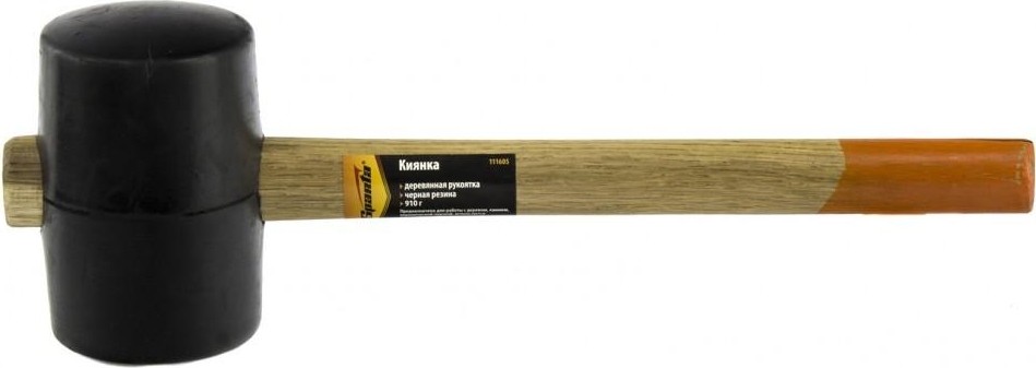Киянка Sparta 910 г резиновая, , черная резина, деревянная рукоят 111605
