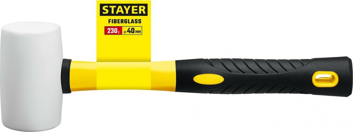 Киянка STAYER MASTER 230г белая резиновая с фиберглассовой рукояткой 20533-230 - изображение 2
